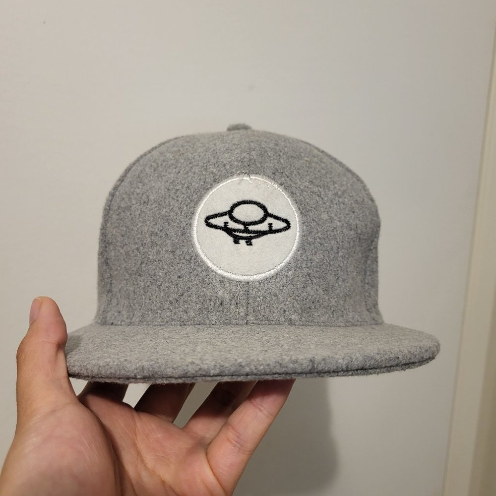 grey spaceship patch baseball cap